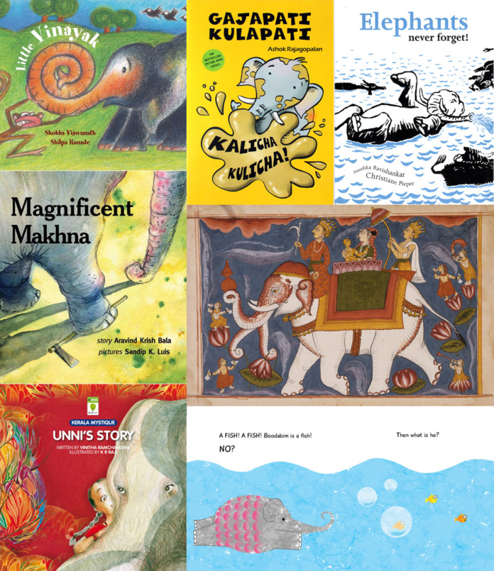 elephant book collages