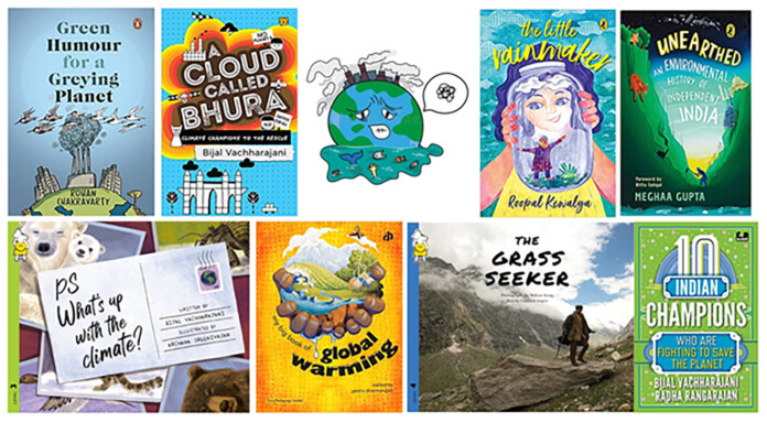 Children literature for climate change collage